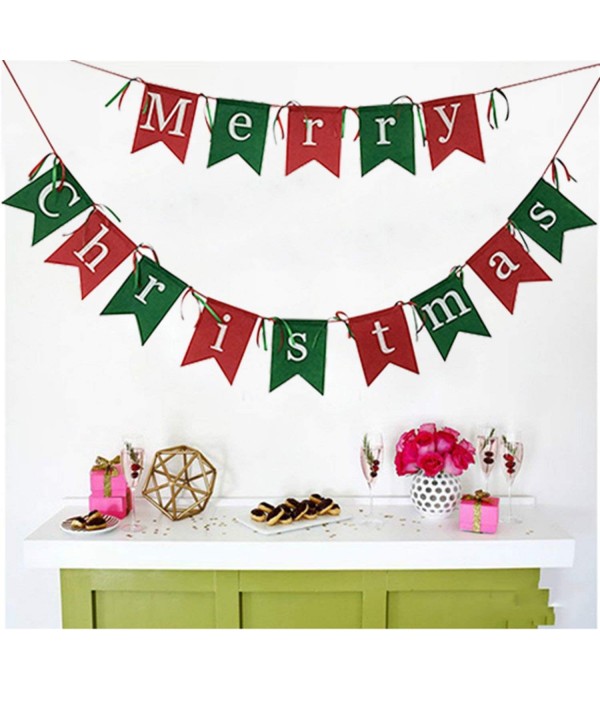 Non-woven Fabrics Merry Christmas Garlands Banner Sign for Holiday ...